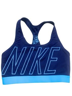 Nike Dri-FIT Non-Padded Sports Bra Navy Blue Size Medium Athleisure Yoga